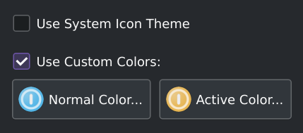 System Tray custom color buttons